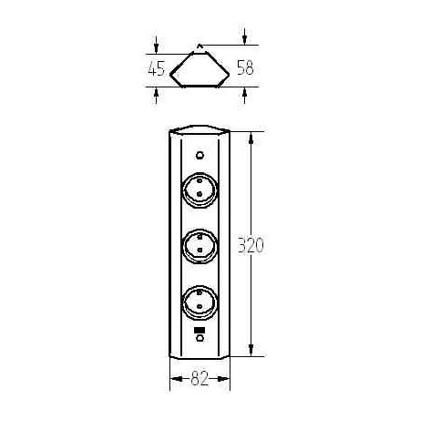 THEBO ST3081/320/USB Energie-Ecksäule