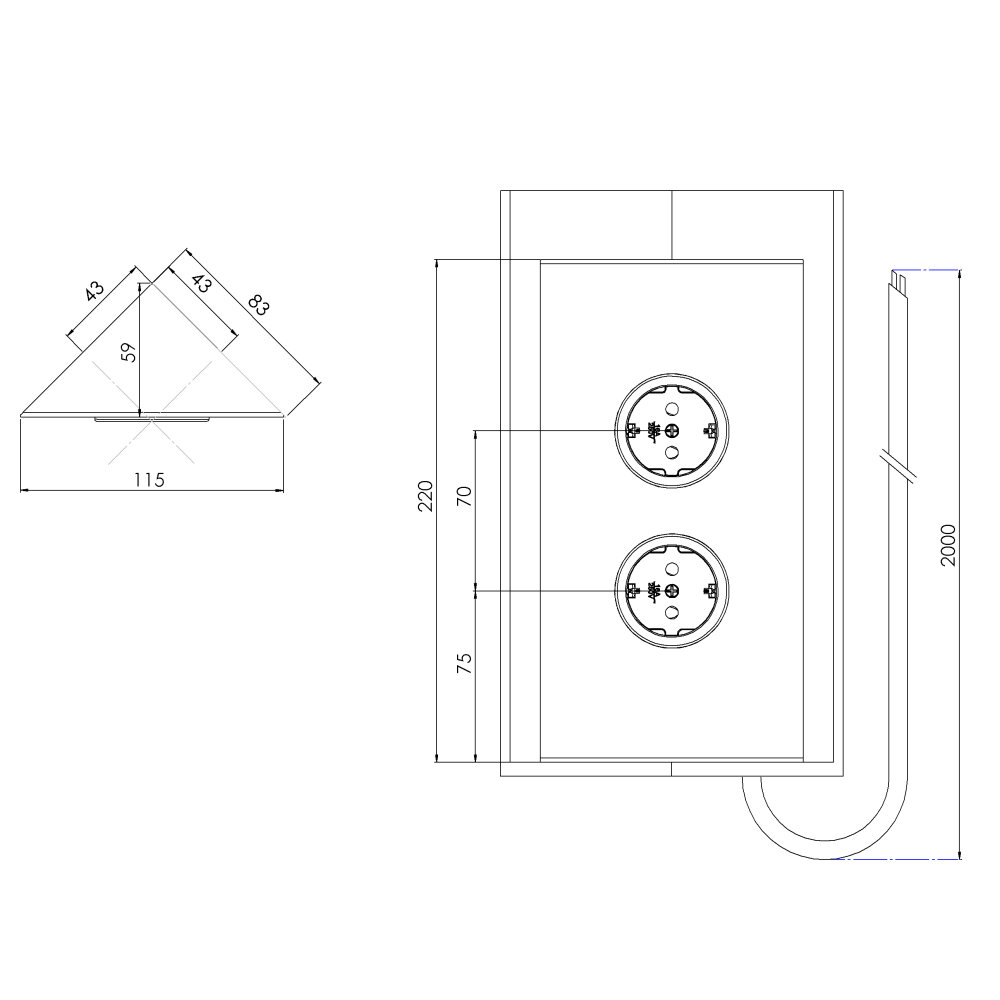 CARESSI 2ST20 Energie-Ecksäule