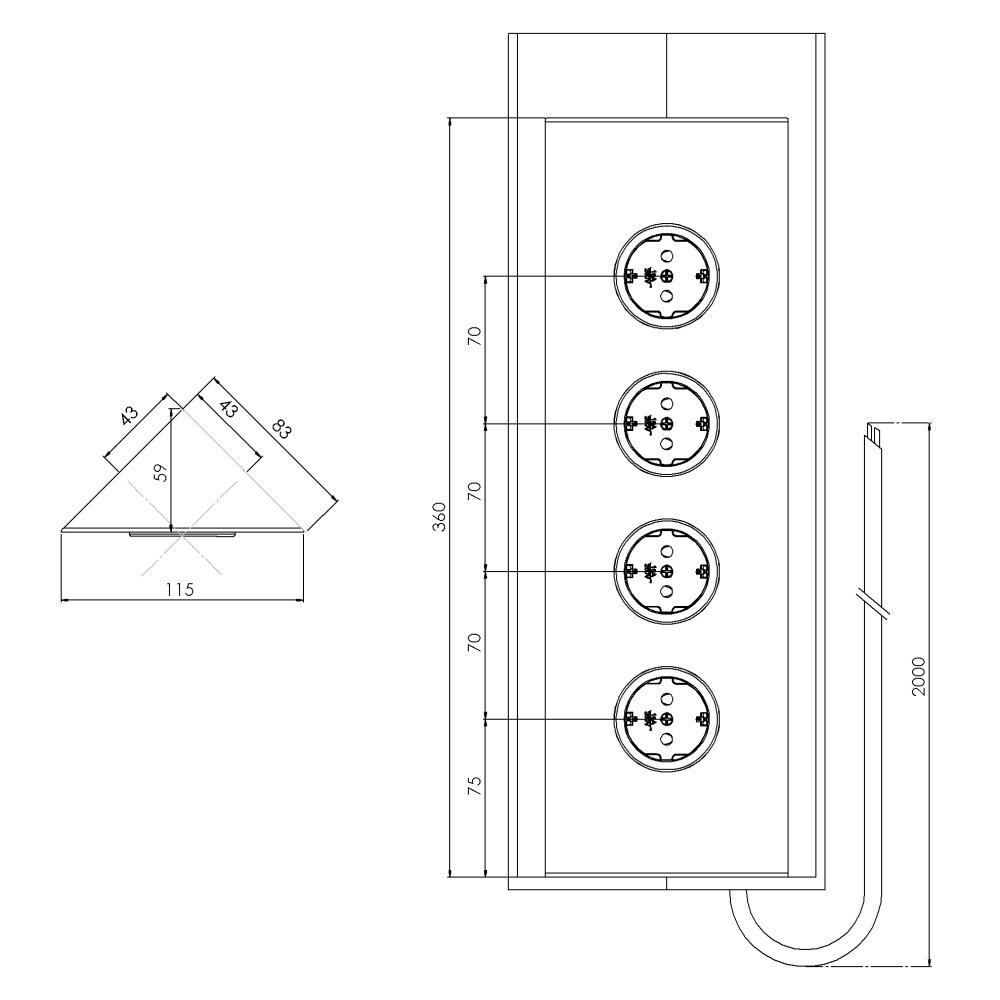 CARESSI 4ST36 Energie-Ecksäule