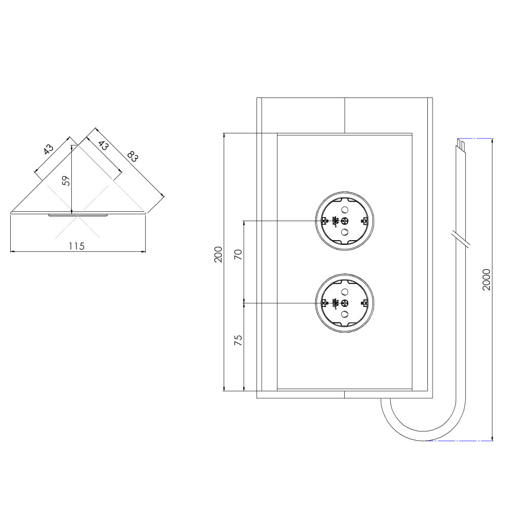 CARESSI 2ST20 Energie-Ecksäule