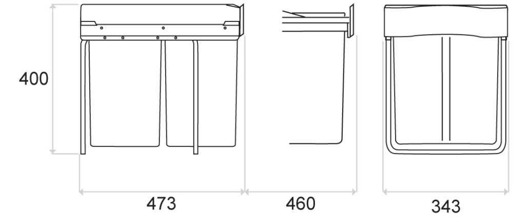 CUCINA Grey Line Abfallsammler