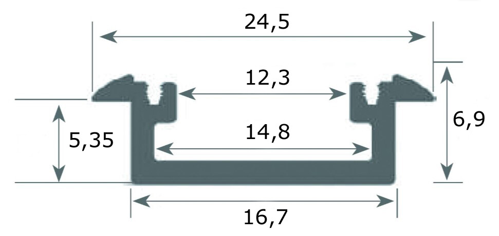Aluminium LED bande Fräsprofil-Set