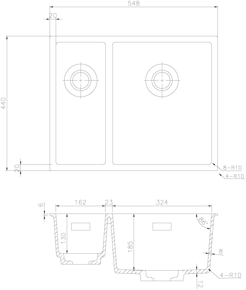 CARESSI CAQPP1534R10BK-FL