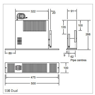 SPACE SAVER SS6-Duo Sockelheitzung