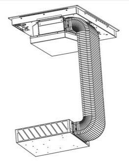 DD-Flex, rechteckiger „Downdraft“-Anschlussschlauch HR+. Luftauslass